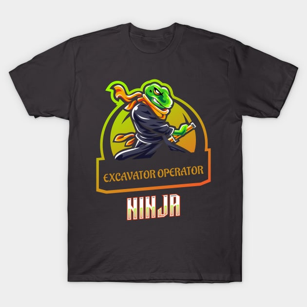 Excavator Operator Ninja T-Shirt by ArtDesignDE